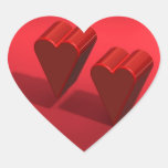 Pegatina doble del corazón de los corazones