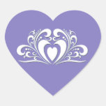 Pegatina elegante del corazón del boda