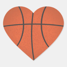 Pegatina en forma de corazón del baloncesto