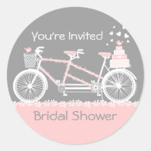 Pegatina en tándem de la ducha del boda de la bici