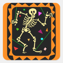 Pegatina esquelético de Halloween de la celebració