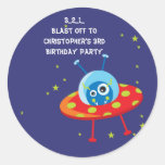 Pegatina extranjero de la fiesta de cumpleaños del