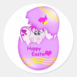 Pegatina feliz de Pascua del meñique afortunado li
