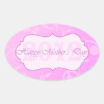 Pegatina feliz del óvalo del día de 2012 madres
