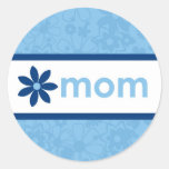 Pegatina floral azul alegre del día de madre