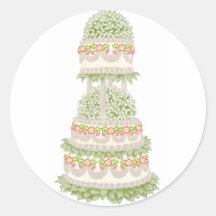 Pegatina floral con gradas de la torta del fiesta