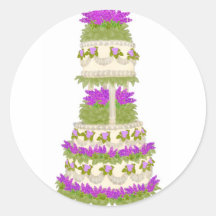 Pegatina floral del pastel de bodas de la lila