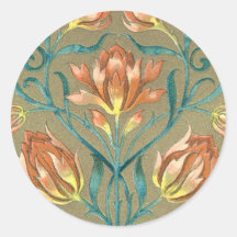 Pegatina floral del vintage