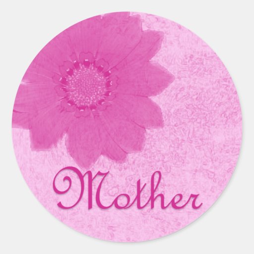 Pegatina floral rosado de la madre