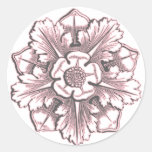 Pegatina gris y rosado del Flourish de la catedral