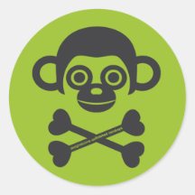 Pegatina inacabado del logotipo de los monos