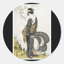 Pegatina japonés antiguo del arte