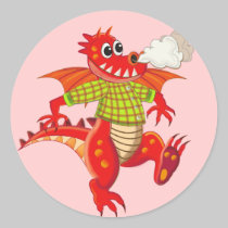 Pegatina lindo con el dragón pegatinas