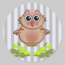 Pegatina lindo con vuelo del búho del bebé el prim pegatinas