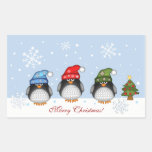 Pegatina lindo de las Felices Navidad con los ping