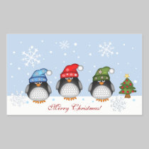 Pegatina lindo de las Felices Navidad con los ping pegatinas