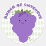 Pegatina lindo de las uvas de Kawaii