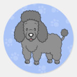 Pegatina lindo del caniche del perro del dibujo an