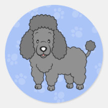 Pegatina lindo del caniche del perro del dibujo an
