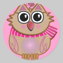 Pegatina lindo del dibujo animado con el búho pegatinas