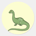 Pegatina lindo del dinosaurio verde de los niños
