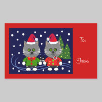 Pegatina lindo del navidad con los gatos pegatinas