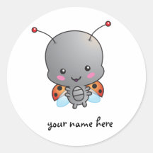 Pegatina lindo personalizado de la mariquita