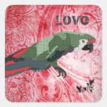 Pegatina majestuoso del amor del Macaw