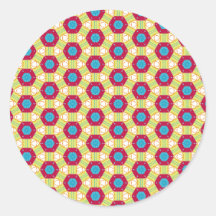 Pegatina modelado círculo entrelazado retro