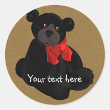 Pegatina negro del oso de peluche