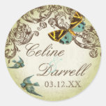 Pegatina o sello - verde del boda de Botanica