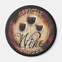 Pegatina oficial del botón del catador del vino imanes  
