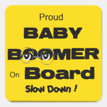 Pegatina orgulloso del nacido en el baby boom a bo