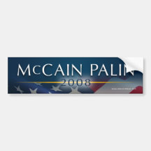 Pegatina para el parachoques 2008 de McCain Palin Etiqueta De Parachoque
