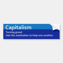 Pegatina para el parachoques 2 del capitalismo etiqueta de parachoque