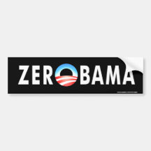 pegatina para el parachoques anti de Obama "ZeroBa Pegatina De Parachoque