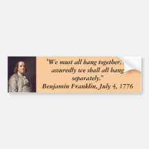 Pegatina para el parachoques: Benjamin Franklin en Etiqueta De Parachoque