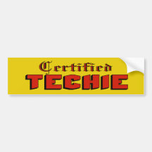 Pegatina para el parachoques certificada de Techie Etiqueta De Parachoque