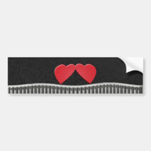 Pegatina para el parachoques de dos corazones pegatina de parachoque