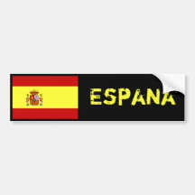 Pegatina para el parachoques de la bandera de Espa Pegatina De Parachoque