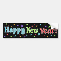 Pegatina para el parachoques de la Feliz Año Nuevo Etiqueta De Parachoque