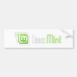 Pegatina para el parachoques de la menta de Linux Etiqueta De Parachoque