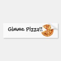 Pegatina para el parachoques de la pizza de Gimme Etiqueta De Parachoque