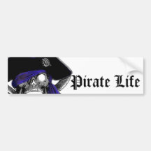 Pegatina para el parachoques de la vida del pirata pegatina de parachoque
