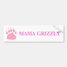 Pegatina para el parachoques de mamá Grizzly Pegatina De Parachoque