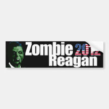 Pegatina para el parachoques de Reagan del zombi Pegatina De Parachoque