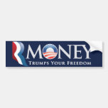 Pegatina para el parachoques de RMoney Romney Obam Pegatina De Parachoque