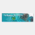 Pegatina para el parachoques del buceo con escafan etiqueta de parachoque