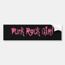 Pegatina para el parachoques del chica del punk ro etiqueta de parachoque