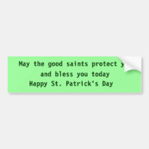 Pegatina para el parachoques del día de St Patrick Pegatina De Parachoque